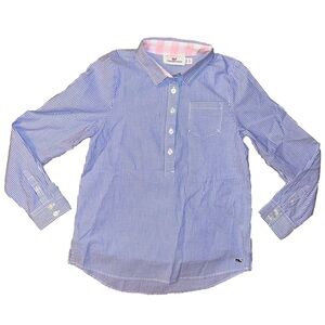 VINEYARD VINES Stripe Sconset Popover MARLIN BLUE Girl's S 7/8